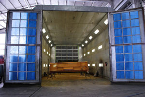 image of heavy equipment paint booth at Rocky Mountain Rebuild