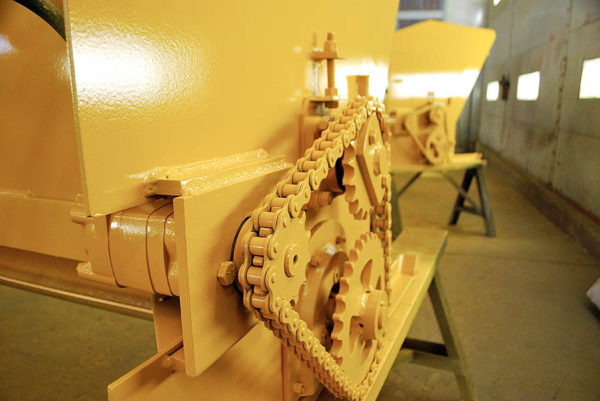 image of repainted used chip spreader at Rocky Mountain Rebuild 7