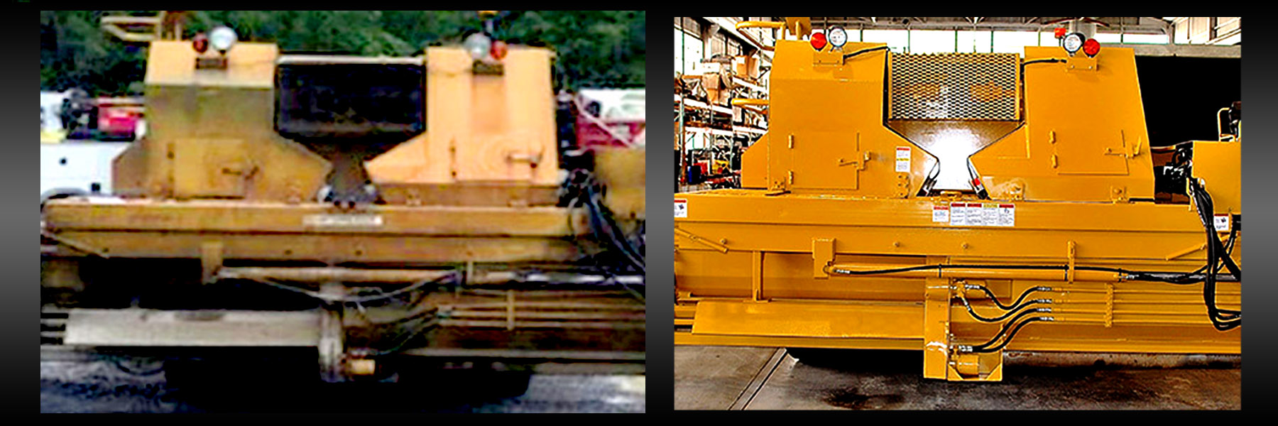 side by side used chip spreader pictures before and after etnyre used chip spreader rebuild