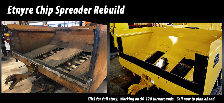 image used etnyre chip spreader before and after